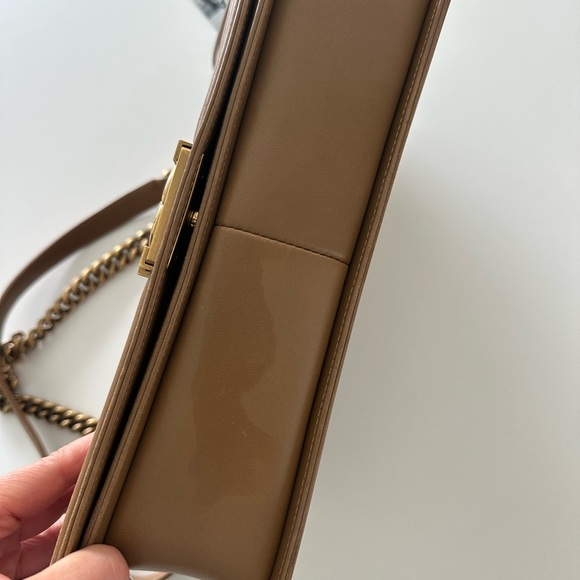 CHANEL TAN Quilted Leather Large Boy Flap Bag LOVING CARRIED ABOUT 20 TIMES! - Picture 13 of 16